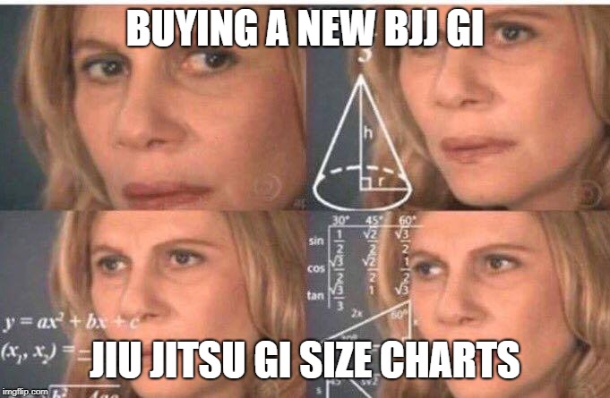 Jiu Jitsu Gi Size Charts Meme