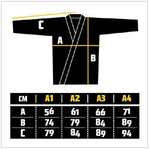 Manto Mens Jiu Jitsu Gi Size Chart