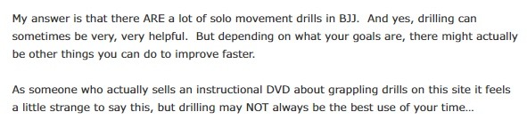 Stephan Kesting quote about BJJ solo drills